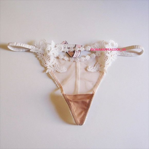 Victoria Secret V-String Thong Panty Embroidered - Picture 4 of 6
